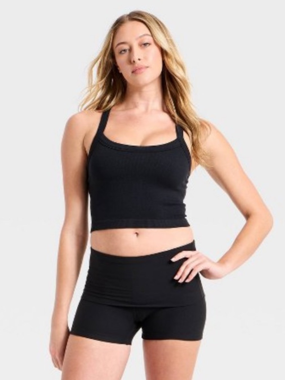 JoyLab Ribbed Tank Top with Crisscross Back